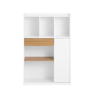 SoBuy Bibliotecas con 1 caj&oacute;n y 1 puerta blanco