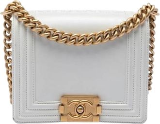 Chanel Pre-owned Boy Reverso Flap - Dames - Vintage Schoudertas - Wit - ONE Size - Leer - Vintage