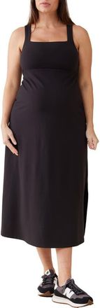 Ingrid & Isabel Everyday Midi Maternity Dress in Black at Nordstrom, Size X-Large