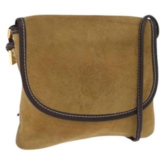 Loewe Pre-owned Shoulder Bag - Dames - Vintage Schoudertas - Bruin - ONE Size - Su&egrave;de - Vintage
