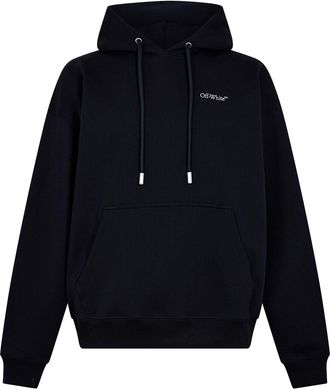 Off-white Mens Off White Embroidered Hooded Neck Long Sleeve Sweatshirt in Black-White - Size 2XL