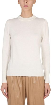 BOSS Cashmere Sweater With Cross-Neck Detail