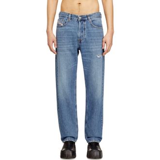 Diesel 2024 D-Macs Distressed Relaxed Straight Leg Jeans in Denim at Nordstrom, Size 30
