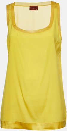 Missoni Yellow Satin & Crepe Tank Top