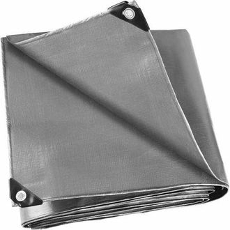 OEM Lona Protectora De Polietileno De 2x2 M, Color Gris Con Ojales, Impermeable Y Resistente A La Intemperie, Ideal Para Muebles De Jard&iacute;n, Madera Y Pisci