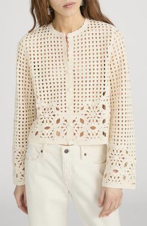 Frame Denim The Postcard Open Stitch Cardigan in Cream at Nordstrom, Size X-Large