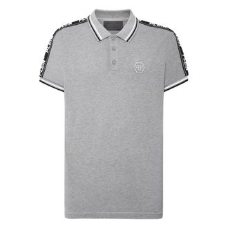 Philipp Plein Polo shirt SS - Heren - Tops - Grijs - Maat: 2XL Katoen