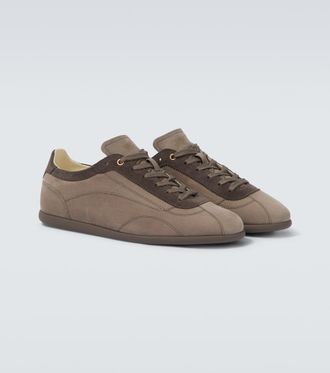 Brunello Cucinelli Suede-trimmed leather sneakers