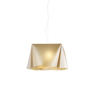Linea Zero Sospensione Moderna 1 Luce Wanda In Polilux Oro D25 Made In Italy