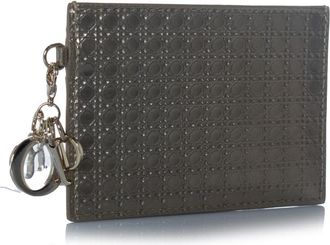 Dior Pre-owned Womens Metallic Diorama cardholder with pendant - Gold Calfskin - One Size