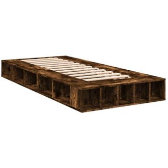 vidaXL Bed Frame without Mattress Smoked Oak 90x200 cm Vidaxl