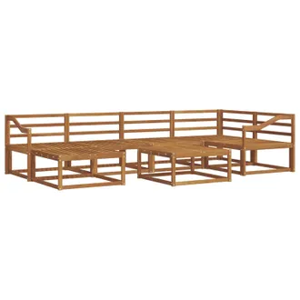 vidaXL Conjunto De Sof&aacute;s De Exterior 7 Pcs Natural Vidaxl