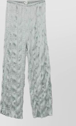 Staud textured wide leg trousers elastic waistband drawstring