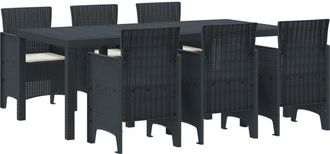 vidaXL Vidaxl - Garden Dining Set 7 pcs Anthracite Polt rattan