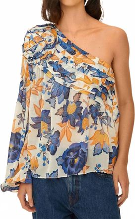 Farm Rio Summer Flowers Rose Blouse In White