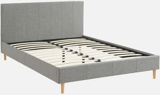 Sweeek Struttura letto con rete a doghe e testiera 140cm, tessuto semplice