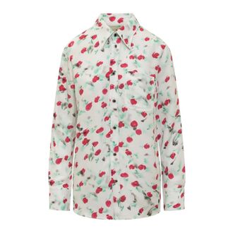 Marni Shirts, female, Multicolor, Size: S Printed Viscose Shirt