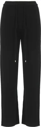 VANISÉ Broeken, Dames, Zwart, M, Kasjmier, Zwarte Kasjmier Trekkoordbroek voor Vrouwen