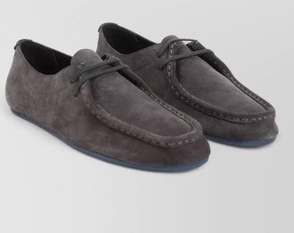 Jil Sander suede lace up moccasin style loafers rubber