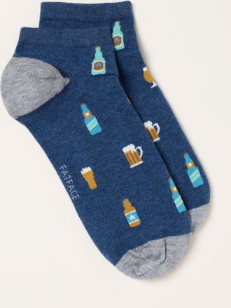 Fat Face FatFace Navy Beer Trainer Socks