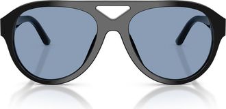 Tory Burch 55mm Pilot Sunglasses in Black /Blue at Nordstrom