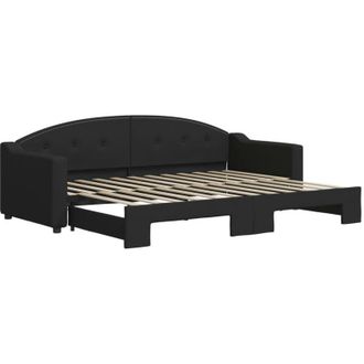 vidaXL Sof&aacute; Cama Nido Tela Negro 80x200 Cm Vidaxl
