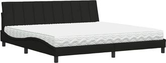 vidaXL Vidaxl - Cama Con Colch&oacute;n Tela Negro 200x200 Cm