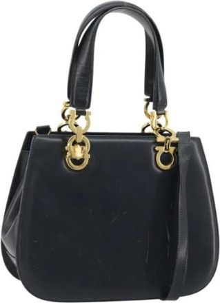 Ferragamo Pre-owned Handbag - Dames - Vintage Handtas - Blauw - ONE Size - Leer - Vintage