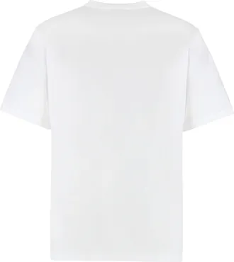 Dolce & Gabbana Mens T-Shirt With Patch, White Cotton T-Shirts And Polos