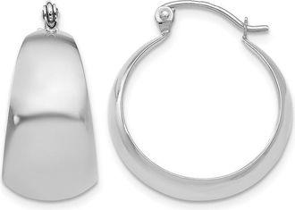 Diamond2Deal 10k Gold Polished 10.5mm Tapered Hoop Earrings