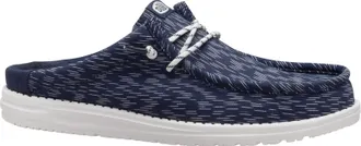 Hey Dude Wally Slip Jersey Jacquard 44319-4VE Mens Navy Slip On Mule LIQ970