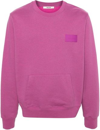 Zadig&Voltaire Aime logo-patch swearshirt - men - Polyester/Organic Cotton - S - Pink