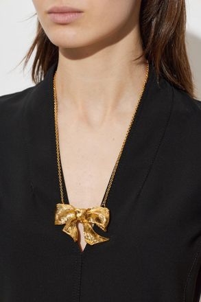 Moschino Necklace With A Bow, Womens, Gold