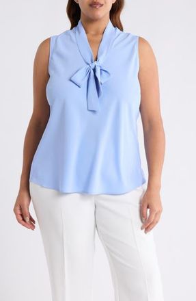 Kasper Sleeveless Tie Front Top in Paris Bleu at Nordstrom, Size 3 X