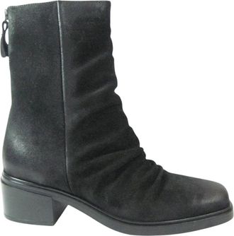 Mjus Enkellaarsjes - Dames - Laarzen met Hak - Zwart - 38 EU - Leer - Schoenen