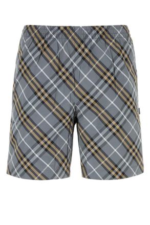 Burberry Grey Check Swim Shorts