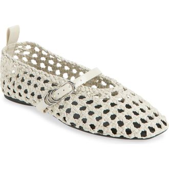Rag & Bone Spire Woven Mary Jane Flat in Antique White at Nordstrom, Size 10.5Us