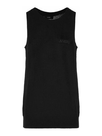 Amiri Knit Mesh Black Cotton Tank Top