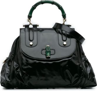 Gucci Borsa a tracolla Dialux Pop in tela cerata con manico in bamb&ugrave; 2016-2025 - Verde