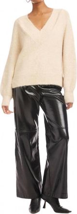 Fifteen Twenty Heather V Neck Sweater In Ecru