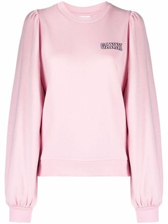Ganni puff sleeve sweatshirt - Pink
