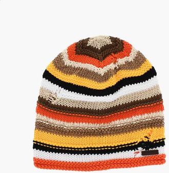 Dsquared2 Multicolor Linen and Cotton Beanie size Unica