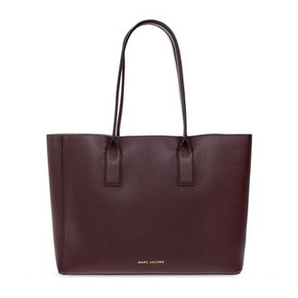 Marc Jacobs Leren tote tas met logo - Dames - Tassen - Bruin - Maat: ONE Size Zijde