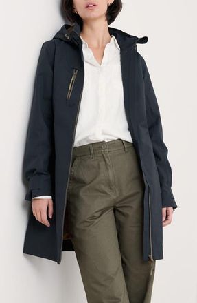 Seasalt Cornwall Coverack Waterproof Organic Cotton Blend Coat in Inkwell at Nordstrom, Size 12 Us