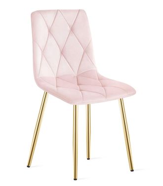 OEM Silla Libra - Terciopelo Rosa Claro / Patas Color Madera X 1