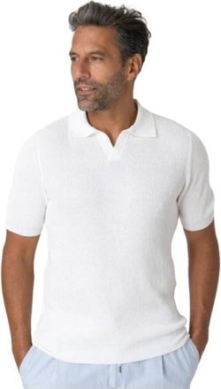 Gran Sasso Boucl&eacute; Katoenen Polo - Heren - Polos - Wit - 2XL - Katoen - Tops