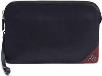 Prada Nero Leather Clutch Bag (Pre-Owned)