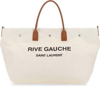 Saint Laurent White Maxi Rive Gauche Tote