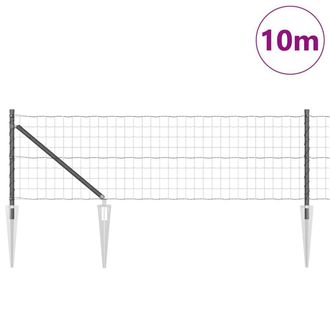 Berkfield Home Versatile Euro Fence with 7 Spike Posts 0.6x10 m Galvanised Steel Grey