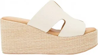Chocolat Blu Womens Jamie Platform Wedge Sandal In Ice Leather